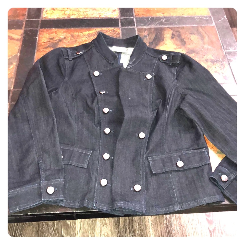 Talbots size 2 petite dark jean jacket.